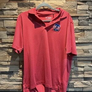 Philadelphia Phillies Columbia Men's Golf Red  Pencil Stripe Polo Size Large